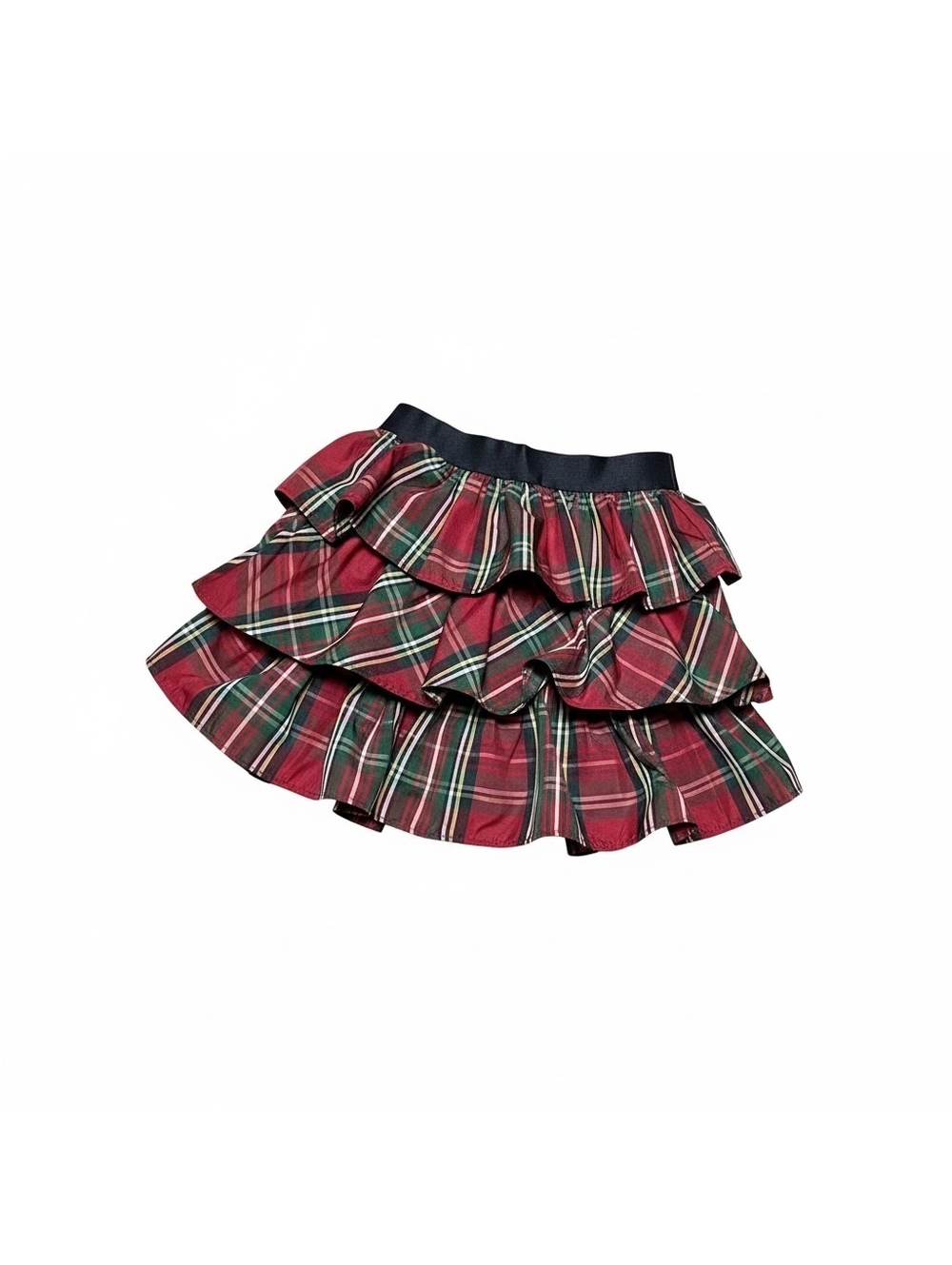 Ralph Lauren Girls' Red Plaid Tiered Ruffle Skirt Size 6X